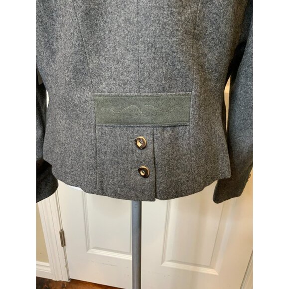 Lodenfrey Gray Boiled Wool Jacket Riding Short Coat Austria, Size Small - Picture 5 of 7